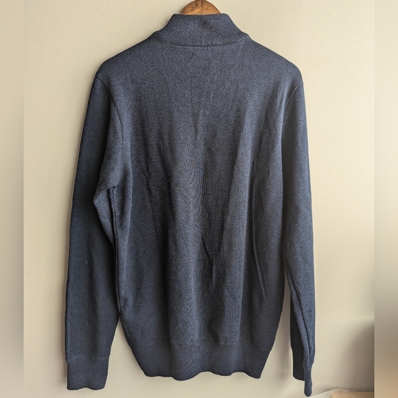Robert Graham Navy Blue Quarter Zipper Mens Sweater Sz M Classic Office Career - Picture 2 of 7